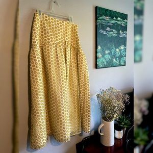 TOPSHOP Yellow Floral Midi Skirt, NWT